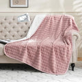 Waterproof Blanket for Bed Couch Sofa Car, Soft Leakproof Dog Blanket with 3D Bubble Pattern, Reversible Water Proof Pet Blankets for Dogs Cats Puppies (60"x80", Dusty Pink)
