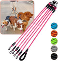 Five Dog Leash No Tangle Triple for 5 Dogs,360 Swivel No Tangle Walking Leash for 5 Dogs with Reflective for Large Medium Small Dogs (Pink, 5 Way)