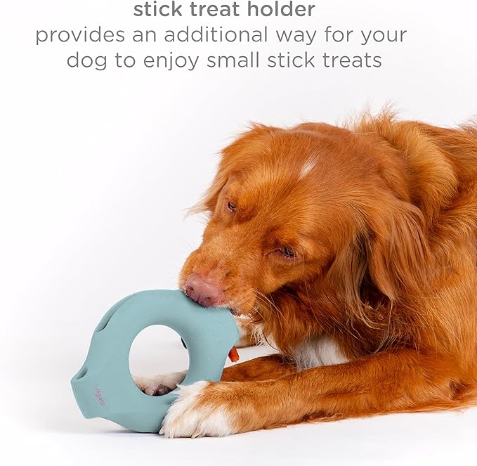 Ubbi Pet x Karim Rashid Interactive Treat Dispensing Dog Toy, Durable Natural Rubber Puzzle Feeder for Medium to Large Dogs, Freezer & Dishwasher Safe, Light Blue