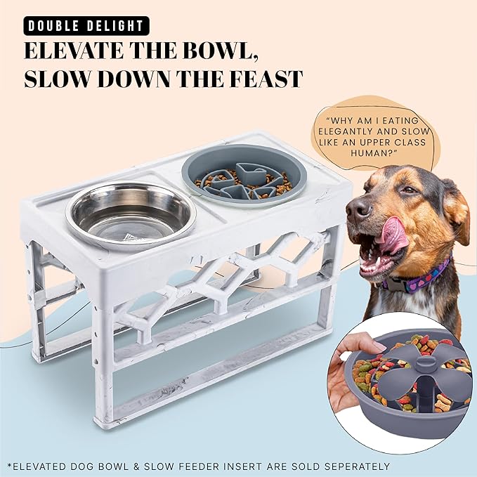 AVERYDAY Slow Feeder Dog Bowls for Large Breeds Fits Raised Feeding Station, Puzzle Dog Food Bowls to Slow Down Eating, Dogs Feeding Bowl with Non-Slip, Slows Feeder Pet Bowl for Wet and Dry Food
