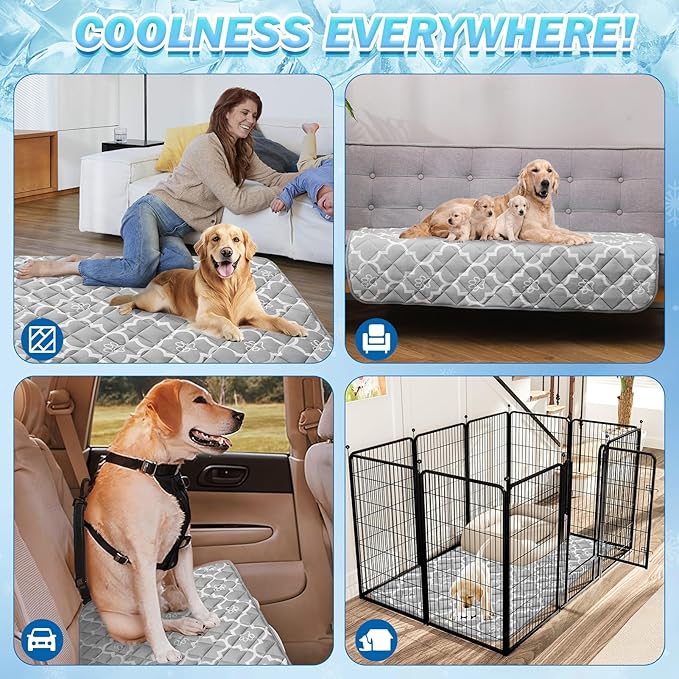 EXPAWLORER Dog Cooling Mat-28.3''*47.2'' Upgraded Extra Large Cooling Pad for Dog Dogs Cats Pets in Summer Keep Cool,Washable,Non-Slip Blanket for Grate Sofa Bed Outdoor