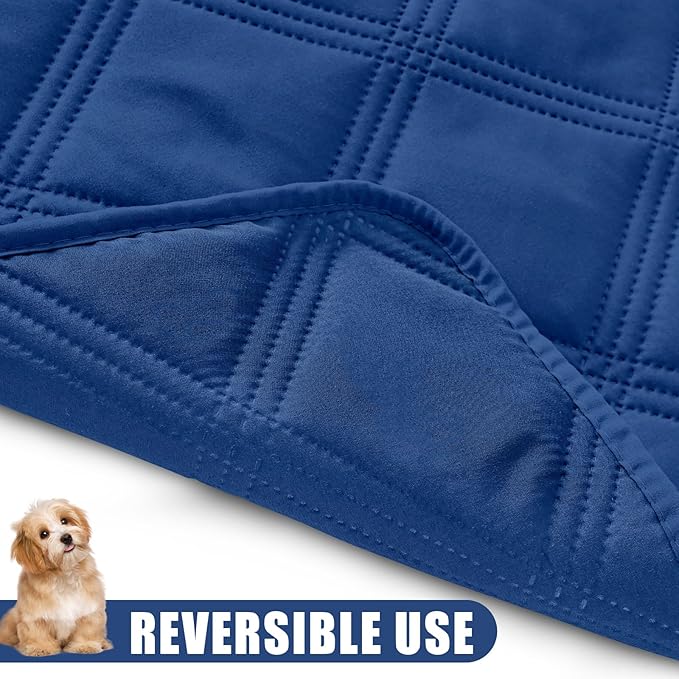 Smiry Waterproof Dog Bed Cover Blanket 40x70, Soft Reversible Pet Blanket, Washable Leakproof Cats Dogs Couch Cover for Sofa, Couch, Furniture, Navy/Navy