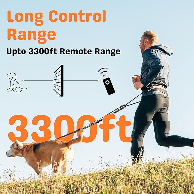 Dog Collar 3300ft– IPX7 Dog Training Collar with Remote for Large, Medium and Small Dogs Shock Collar with Light for Night Walk, Adjustable Beep, Vibration and Shock Mode