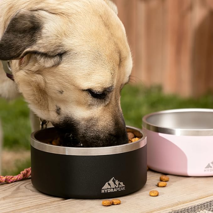 Hydrapeak Dog Bowl; Non Slip Stainless Steel; Water and Food Dish; Large Sized and Small Dogs; 32oz 64oz; Multiple Sizes | 8 Cup | Gingerbread