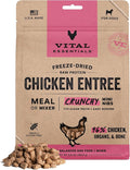 Vital Essentials Freeze Dried Dog Food, Raw Chicken Crunchy Mini Nibs | Complete Meal or Mixer | High Protein, Low Carb, Grain Free, Dry Dog Food | 5.5 oz