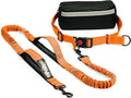 Hands Free Dog Leash with Waist Belt – No-Pull Bungee, Dual Padded Handles & Zipper Pouch for Running, Walking & Training – Adjustable Waist Leash for Large & Medium Dogs