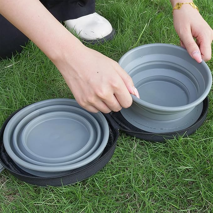 Collapsible Dog Bowls, 2-Pack Dog Portable Water Bowl for, Dog Travel Bowl, Dogs Cats Pet Foldable Feeding Watering Dish for Traveling Camping Walking with 2 Carabiners