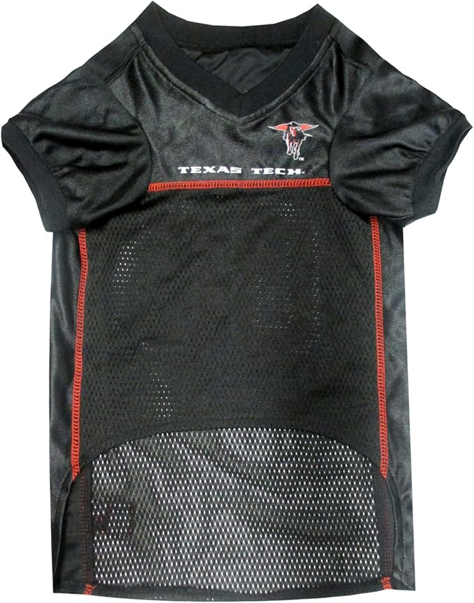 Pets First NCAA College Texas Tech Red Raiders Mesh Jersey for DOGS & CATS, Medium. Licensed Dog Jersey with your Favorite Football/Basketball College Team