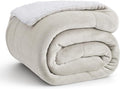 Bedsure GentleSoft Sherpa Fleece Twin Size Blanket for Couch, Non-Heated, Thick and Warm Throw for Women and Men, Soft Fuzzy Plush Twin Blanket for Winter, Linen, 60x80 Inches