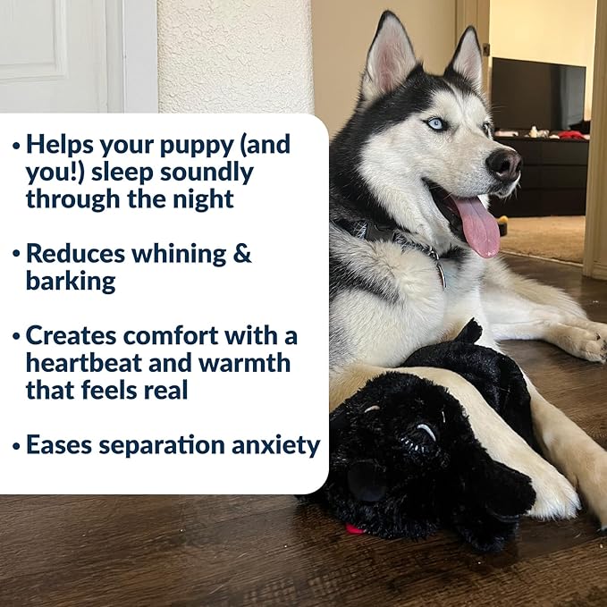 Original Snuggle Puppy Heartbeat Puppy Toy - Heartbeat Puppy for Dogs - Pet Anxiety Relief and Calming Aid - Comfort Dog Toy - Behavioral Training and Sleep Aid Cuddle buddy - Crate Training Essential