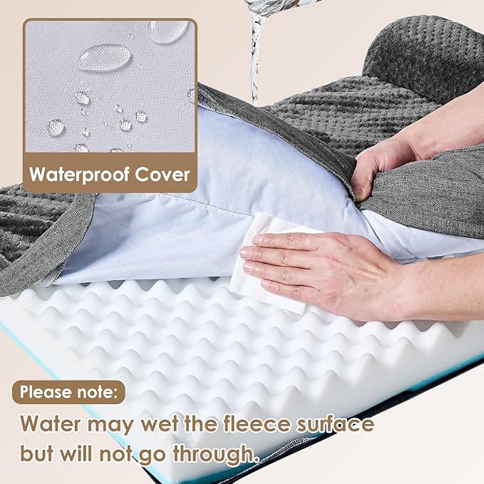 EHEYCIGA Orthopedic Dog Bed Medium Size Dogs, Memory Foam Dog Bed with Washable Removable Cover, Waterproof Pet Sofa Couch for Crate with Nonskid Bottom, 30x20x6, Dark Grey