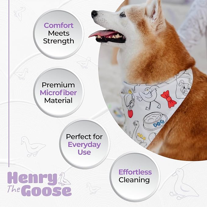 Customizable Dog Bandana with 4 Fabric Markers | DIY Handkerchiefs for Kids & Pets | Washable Scarf for All Types of Breeds | Gift-Ready Accessory (M-L)