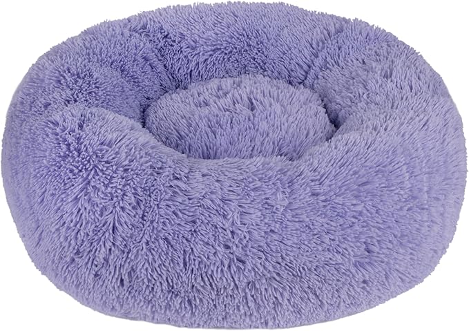 Best Pet Supplies Dog House Bed Crate Mat Tent Indoor Round Soft Plush for Small, Medium, and Large Breeds - Lavender, 30 x 30 x 8