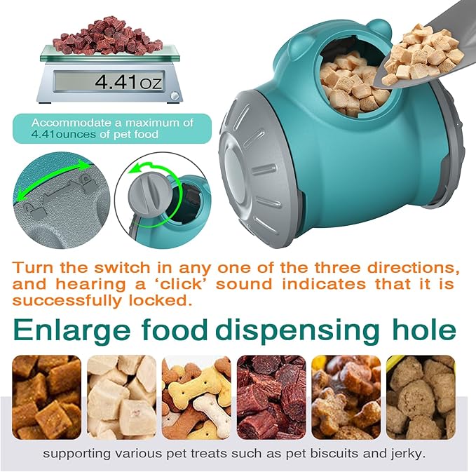 1pcs Interactive Dog Dispenser Toy - Premium Food for Smart Dogs - Adjustable Food Puzzle for Small Medium and Large Dogs for Large/Medium/Small Aggressive Chewers Breed Pet Cat Color Mars Green