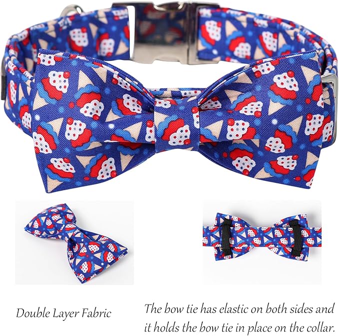 Lionet Paws Design Dogs Collar Cute Adjustable 4th of July Collars for Boy Male Small Medium Dogs with Sundae M