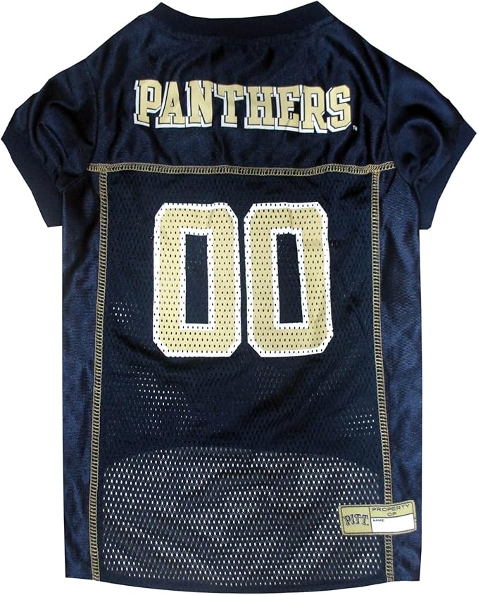 Pets First NCAA College Pittsburgh Panthers Mesh Jersey for DOGS & CATS, X-Large. Licensed Dog Jersey with your Favorite Football/Basketball College Team