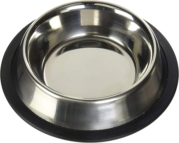 Loving Pets Stainless Steel Non-Tip Dog Bowl – Heavy Duty No Spill Dog Bowl with Removable Rubber Base – Durable, Non-Skid Stainless Steel Dog Food Bowl & Dog Water