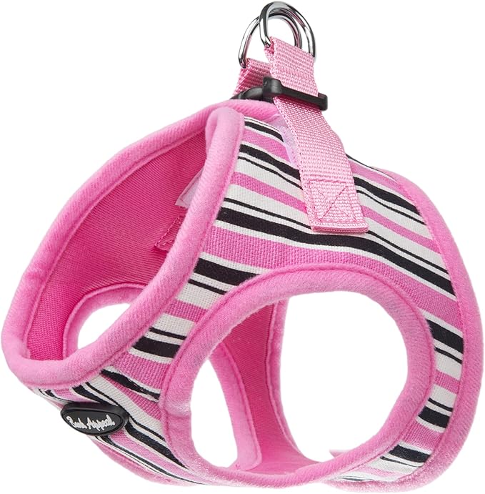 Bark Appeal Pink Stripe Step-in Dog Harness for Large to X-Large Sized Pets – Updated Sizing, Re-Measuring is Essential – Soft Vest Harness – Anti-Choke with Adjustable Strap & Heavy Duty Clip – XL