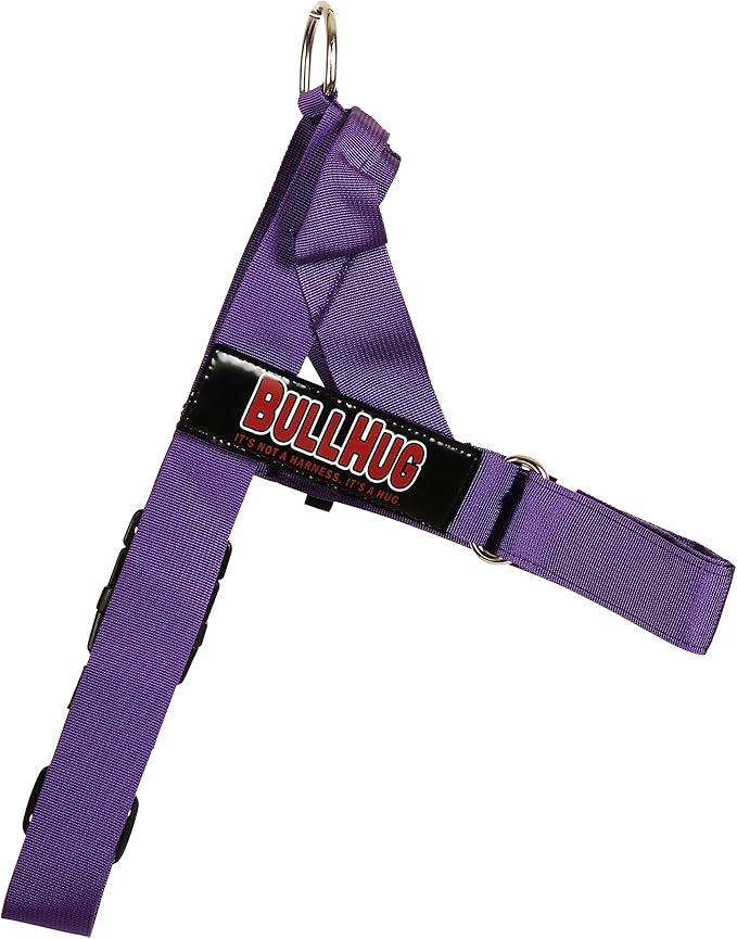 BULLHUG Adjustable Dog Harness– No Pull, No Choke – for English Bulldogs, French Bulldogs, Pugs & Broad-Chested Breeds – Easy, Safe Walks (Violet, Large)