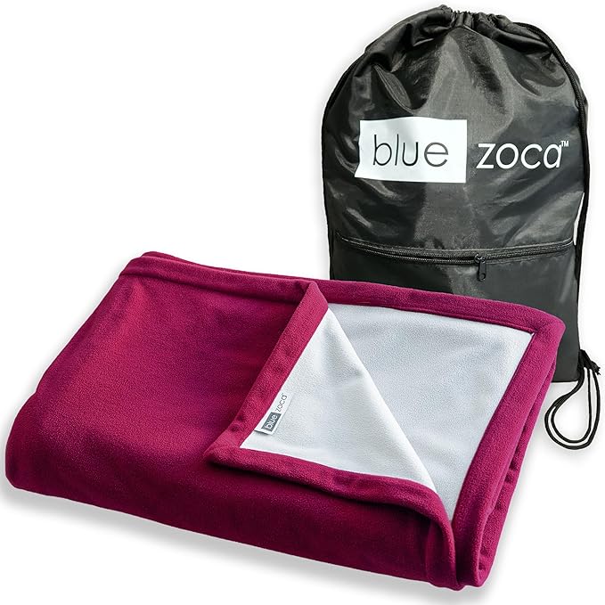 Beach Blanket Waterproof Sandproof Waterproof Blanket for Camping, Hiking, Outdoor Sporting Events, Picnics & More | Machine Washable & Pet Friendly | Travel Size - 65x50in Merlot