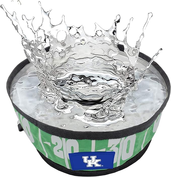 Pets First NCAA Kentucky Wildcats Collapsible Dog Travel Bowl Set, 2 Pack Food & Water Bowls for Dogs, Best Portable & Lightweight Leak-Proof Dog Bowls for Travel