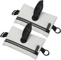 Dog Poop Bag Holder, Pet Waste Bag Dispenser Dog Treat Pouch with Zipper Oxford Cloth Portable Reusable Easy Cleanup(2Pcs, Gray), Intended for Outdoor/Travel/Walking