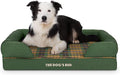 The Dog’s Bed Orthopedic Memory Foam Dog Bed with Bolsters, Oxford Fabric, Green Tartan, Large