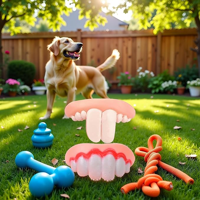2Pcs Fake Braces for Dogs | Funnys Silicone Dentures for Dogs | Funny Fakes Teeth | Creative Fakes Teeths Dog Chew Toys - Funnys Dentures Pet Decorating, Easy to Apply Dog Toy Teeth，Toys