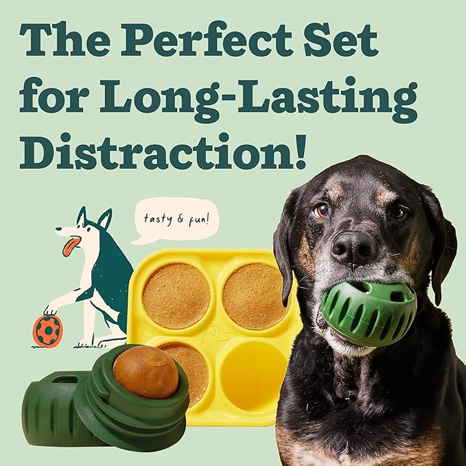 WOOF Pupsicle and Treat Tray - Long-Lasting Interactive Dog Ball Toy and Silicone Dog Treat Mold - Keep Your Pup Busy - Easy to Clean - Dog Toys for XL Dogs 75 lbs and Up