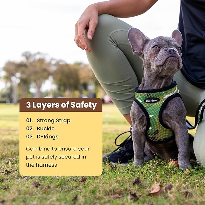 Bark Appeal Pink Netted Step-in Dog Harness for Small to Medium Sized Pets – Updated Sizing, Remeasuring is Essential – Soft Netted Mesh – Anti-Choke with Adjustable Strap & Heavy Duty Clip – M