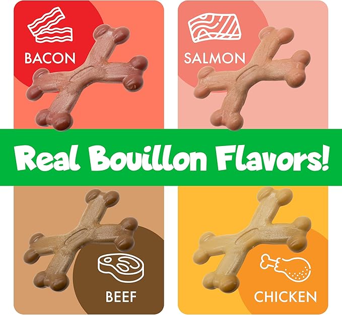 Chew’ems X Bone Dog Chew – Long-Lasting Salmon Flavor Treats for Aggressive Chewers – Rawhide-Free, Durable Dental Chews – Giant Size