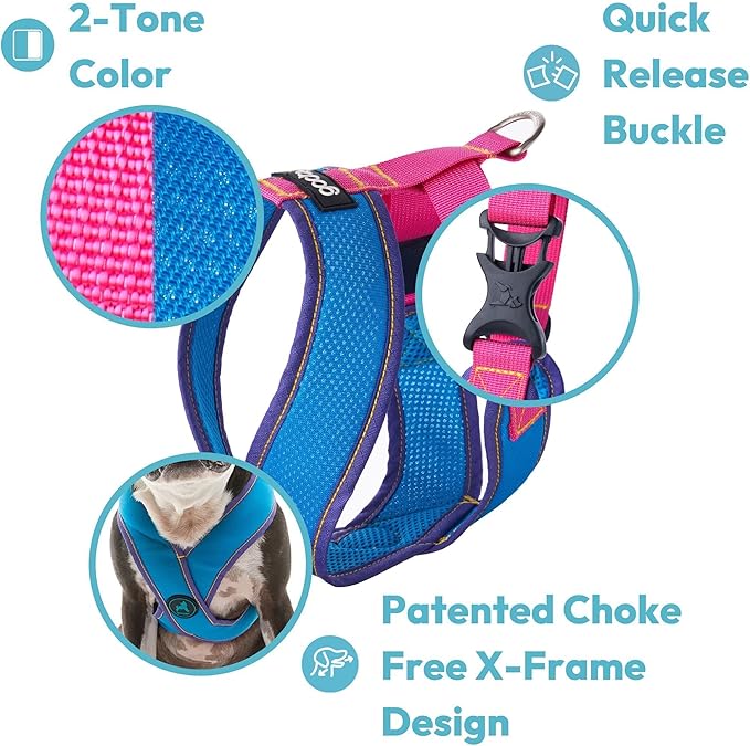 Gooby Comfort X Step in Harness V2 - X-Large, Navy(Red) - No Pull Small Dog Harness with Patented Adjusting Choke-Free X Frame - Perfect on The Go Dog Harness for Medium Dogs No Pull and Small Dogs
