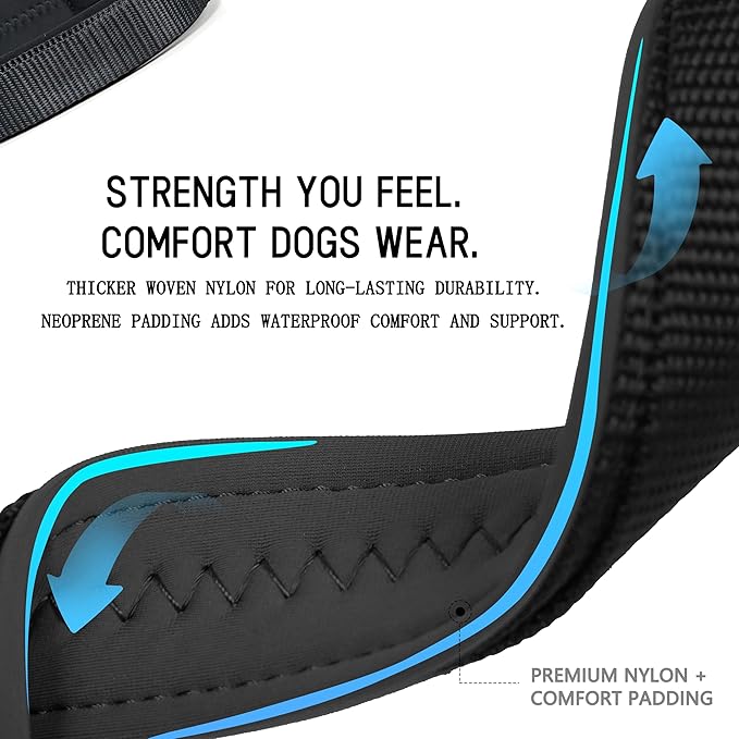 Upgraded Airtag Dog Collar, Adjustable Dog Collar with 450LB Escape-Proof Magnetic Buckle, Soft Anti-Wrinkle, Bite & Stain-Resistant Leather (Carbon Night, L)