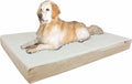 Dogbed4less Orthopedic Memory Foam Dog Bed for Large Dog, Waterproof Liner and Durable Pet Bed Cover, Gel Cooling XXL 55X37X4 Pad, Micro Suede in Khaki