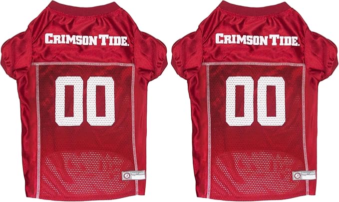 Pets First NCAA College Alabama Crimson Tide Mesh Jersey for Dogs & Cats, Size XX-Large, Licensed Dog Jersey with Your Favorite Football/Basketball College Team (Pack of 2)