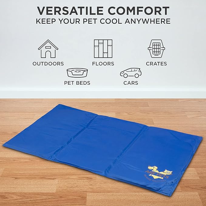 Arf Pets Dog Self Cooling Mat Pad for Kennels, Crates and Beds, Non-Toxic, Durable Solid Cooling Gel Material. No Refrigeration or Electricity Needed, Small 16" x 20"