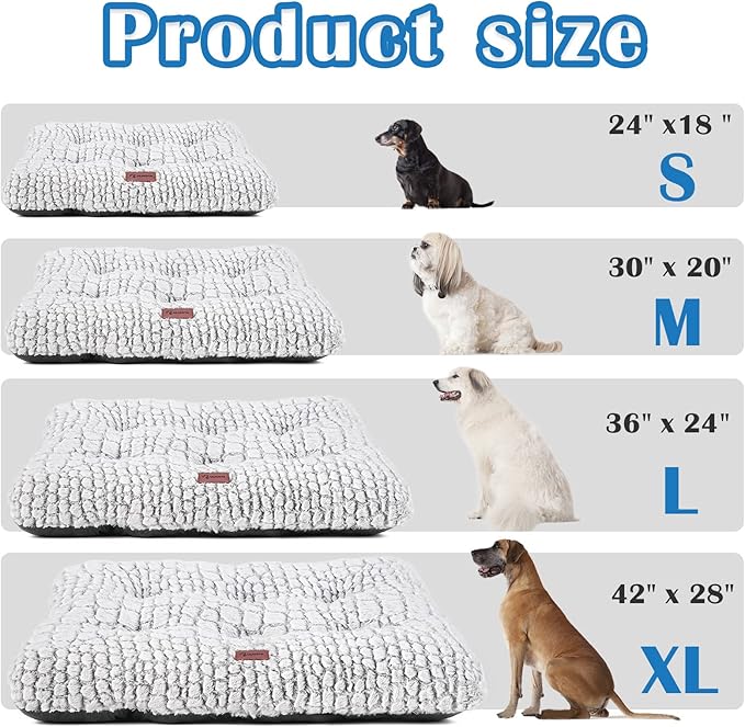 Dog Bed Crate Pad - Soft Fluffy Pet Cushion Mat for Small Dogs, Anti-Slip Comfy Kennel Pad for Puppy Crates