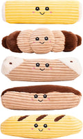 Squeaky Dog Plush Toy, Bakery Bite_Stick Collection, 8", for Small and Medium Dogs (5 in 1, Small)
