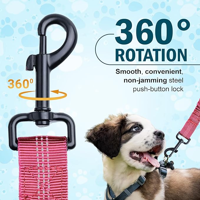 Hands Free Dog Leash for 2 Dogs – Waist Leash for Dog Walking with Dual Bungee, Reflective No Pull Design, Adjustable Belt & Pouch for Running, Hiking, Jogging