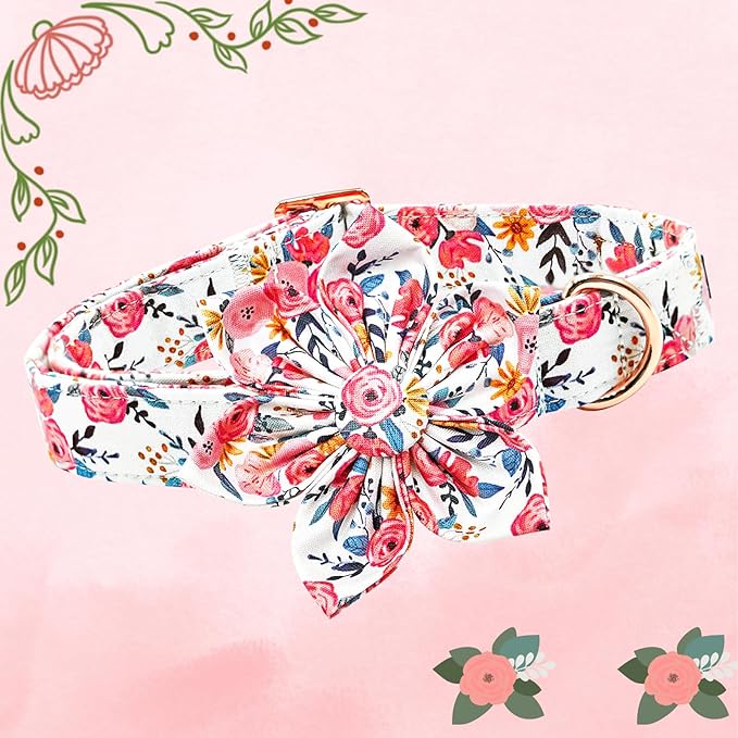 Lionheart Glory Floral Dog Collar - Soft, Durable & Adjustable for Large Dogs