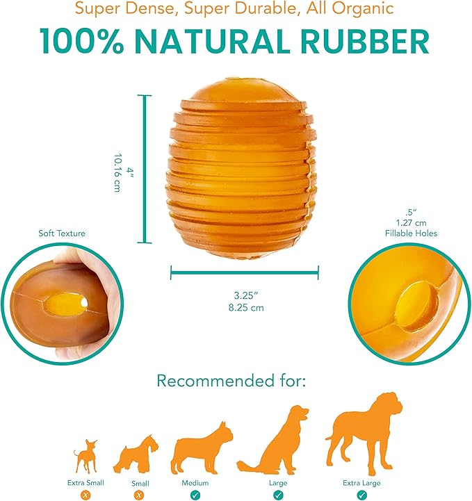 Fuzzy Puppy Dog Toys for Aggressive Chewers: All-Natural Rubber, Durable Dog Chew Toy, Fillable Interactive Dog Toys, Great Teething Toys for Puppies | OH Beehive (FP-Toy21)