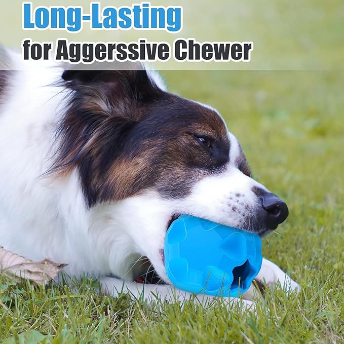 Treat Dispensing Dog Toys for Aggressive Chewers Large Breed, Rubber Balls for Dogs, Cognitive Dog Toys to Keep Them Busy, Dog Treat Toy Ball