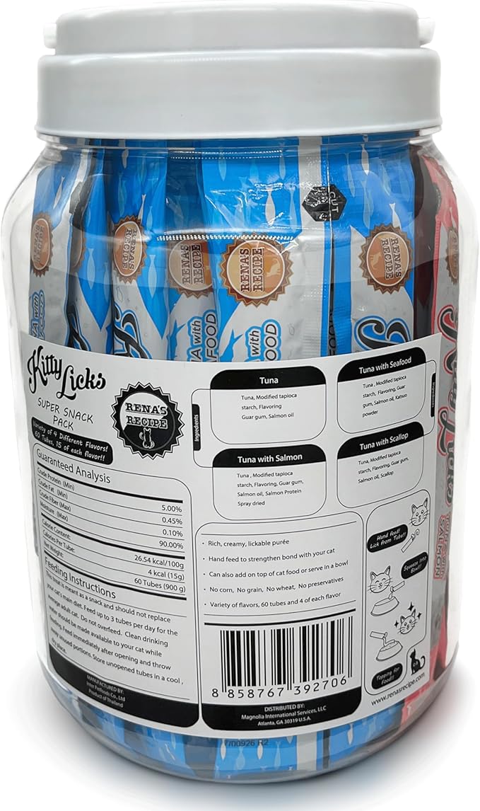 Rena's Recipe Kitty Licks Tuna Varieties (60 Tubes)