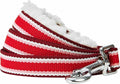 Blueberry Pet Multi-Colored Stripe Fleece Padded Dog Leash with Soft & Comfortable Handle, 4 ft x 1", Red, Large, Leashes for Dogs