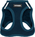 Best Pet Supplies Voyager Step-in Air Harness - All Weather Mesh, Reflective, No Pull Harness for Dogs, Cats - Secure with Hook & Loop Fastener, Buckle, Double D-Rings - Blue, L