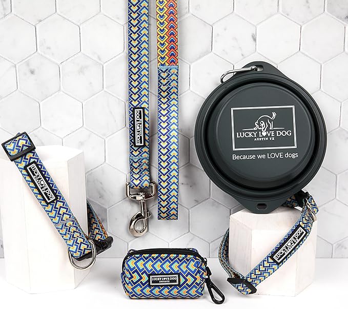 Lucky Love Dog Wide Dog Collar - Adjustable, Durable, Soft Webbing, & Comfortable 1.5 inch Wide Collar for Dogs Male and Female with Strong Buckle - Murphy, Large