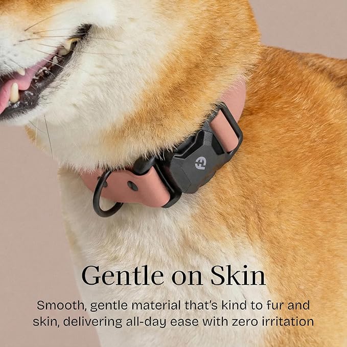 2026 New Edition, Fei & Eve PVC MagEase Dog Collar - Patented Magnetic Buckles | Fur-Safe | 450LB Escape-Proof | Adjustable Fit | Small (Blush)