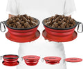 Tuff Pupper SuperBigSlurp Collapsible Dog Bowls | Two Pack Bowls | Extra Large Capacity | Portable, Food Safe, Odorless | Non-Toxic Silicone [Two Pack Red Bowls 60oz]