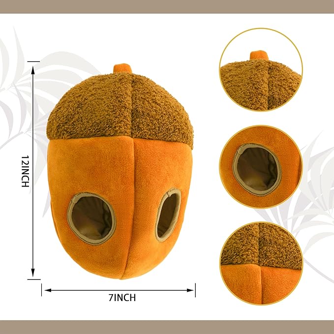 Hide and Seek Dog Toys Squeaky Lying Squirrels Plush Toy with Crinkle Nut, Interactive Dog Toy to Keep Them Busy Pet Teeth Clean Chew Toys for Small & Medium Dogs