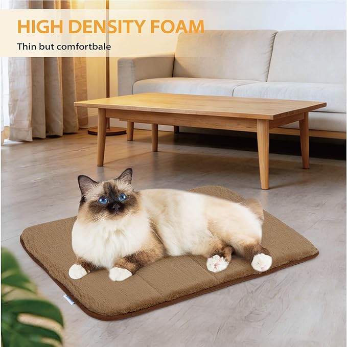 Dog Crate Pad for Medium Dog - 30x20 Memory Foam Dog Bed, Washable & Anti-Slip Dog Bed Mat, Ultra Soft Kennel Pad for Dogs Cozy Sleeping Mat, Khaki
